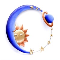 ENRICH Metal Beautifully Handcrafted Sun Moon and