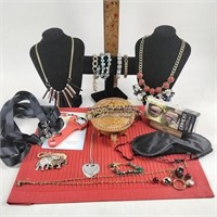 Costume jewelry- necklaces, pin, broaches,