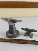 2 small jeweler's anvils