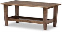 Style Wood Coffee Table in Walnut Brown