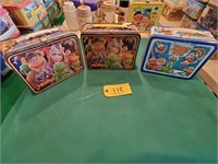 3 Vintage Muppets metal lunchboxes