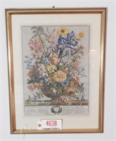 Lot #4638 - “June” floral birth month framed