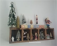 Shelf and Christmas primitive items - one lot
