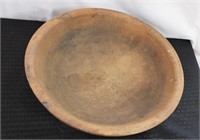 Primitive round wood dough bowl