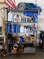 Rolling Metal Shelf Unit (Contents Not Included)