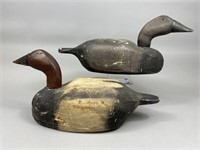 Joe Artin Pr Canvasback Duck Decoys Moak School