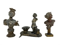 3- Vintage Cast Metal Figures