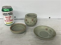 3 piece tea caddy pot jar