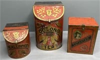 Antique Tea & Spice Tins Advertising Store