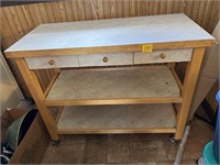 Utility rolling cart with 3 drawers