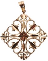 14K YELLOW GOLD BYZANTINE PENDANT