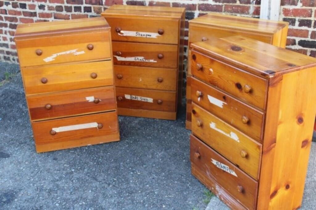 Set of 4 small Pine Chest  33" x 23.5" x 14"