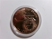 1 OZ COPPER ROUND - VIETNAM VETERAN