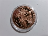 1 OZ COPPER ROUND - YEAR OF THE DRAGON