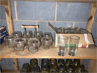 Mid Century Glasses with Carrier