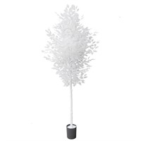 FUNORNAM 6ft Ficus Trees Artificial, Large White