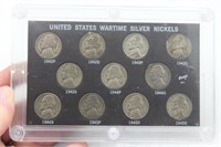 U.S. Wartime (WW2 Era) Silver Nickels Set