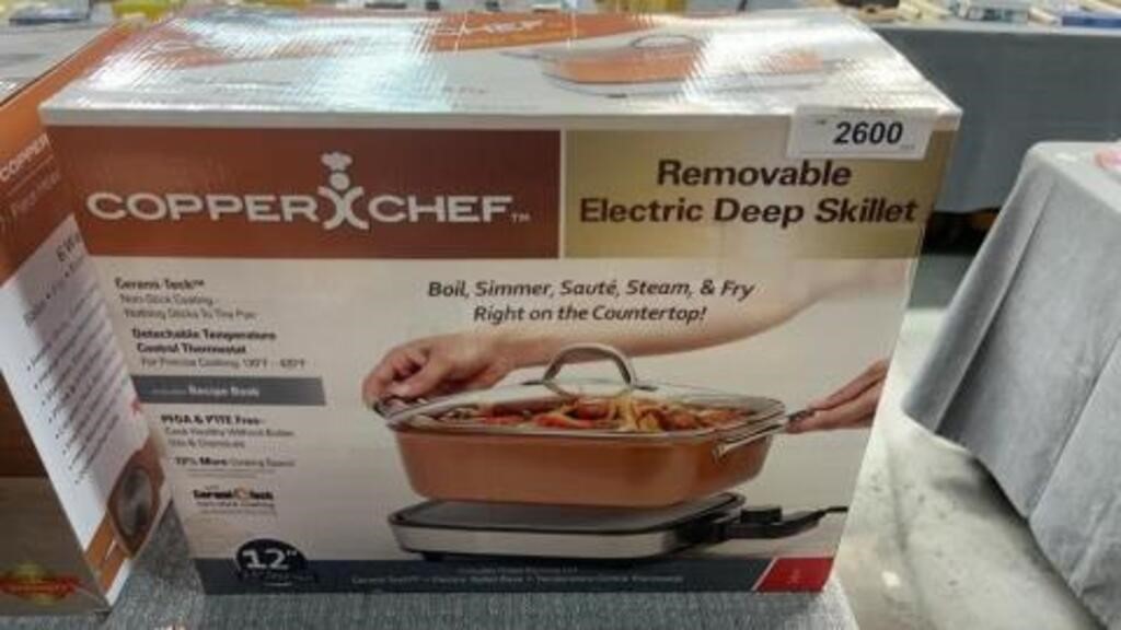 Copper chef removal, electric deep skillet