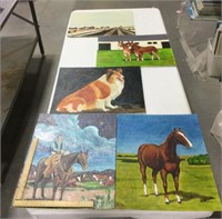 5 canvas paintings-Local artist Dean Haddock