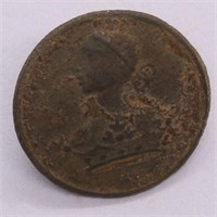 UK 1700s Bronze Button Bust to Left Crown Below