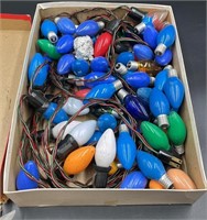 Box Of Vintage Christmas Light Bulbs