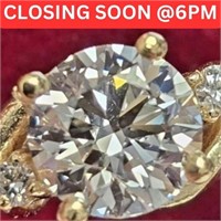 $5500 10K  2.6G Lab Diamond 1.35Ct+0.09Ct Ring