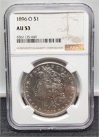 1896-O Slab Morgan Silver Dollar