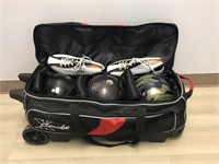 Bowling Balls, Rolling Bag, Shoes Size 9.5 Women's