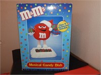 Red M&M Christmas Musical Candy Dish