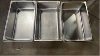 3x stainless steel food container 5 3/4 deep