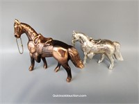 Two Vintage Carnival Prize Metal Horses