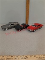 Lot of 3 diecast cars Chevelle Corvette Mustang