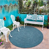 $208 - DECOMALL Azure Braided Indoor Outdoor Rug