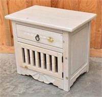 Ornate Country Style White Stained Side Table