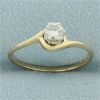 Diamond Solitaire Engagement Ring in 14k Yellow Go