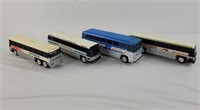 4 bus coin banks, 1 bus is broken, pieces