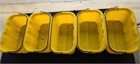5 Yellow Rubbermaid Buckets 14"x8-1/4"x7-1/2"