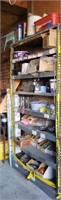 Metal Shop Shelf with Contents