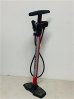 red bicycle pump