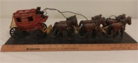 Cast Iron Stagecoach w/ 6 Horse Team & Driver