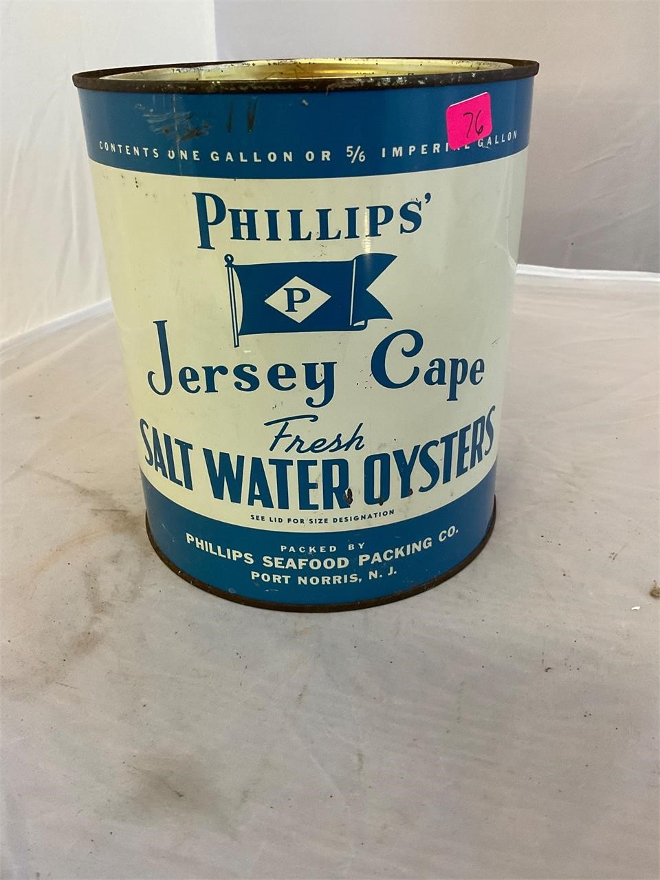 Phillips Jersey Cape Port Norris NJ Gallon Oyster