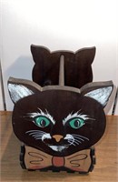 Vintage Hand Painted Cat Magazine Rack