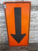 *Wood Orange Construction Arrow Sign 24" x 48"