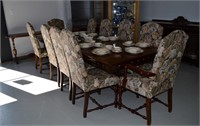 Solid Walnut Renaissance 10 Dining Table & Chairs