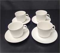 4 Johnson Bros Ironstone Coffee Cups & Saucers