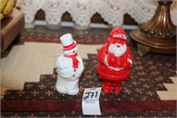 Vintage Candy Dishes Snowman & Santa