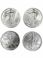 (4) 1989 American Eagle 1 oz. Silver dollars, UNC