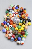 Large Collection 80 OLD 1950s Marbles
