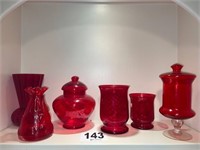 Assortment of Red Glass Decor(LR)
