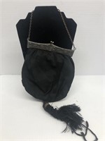Vintage black rose purse